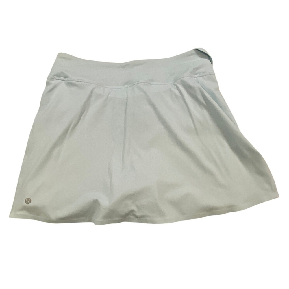 Lululemon Super High Rise Side Slit Tennis Skirt Powder‎ Blue Athletic Skort 10 - Picture 5 of 12